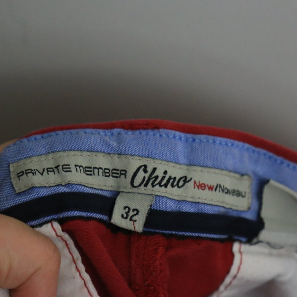 Vintage Private Member Chino Pants Striking Coral Salmon Red Men's Size 32 - Picture 8 of 8